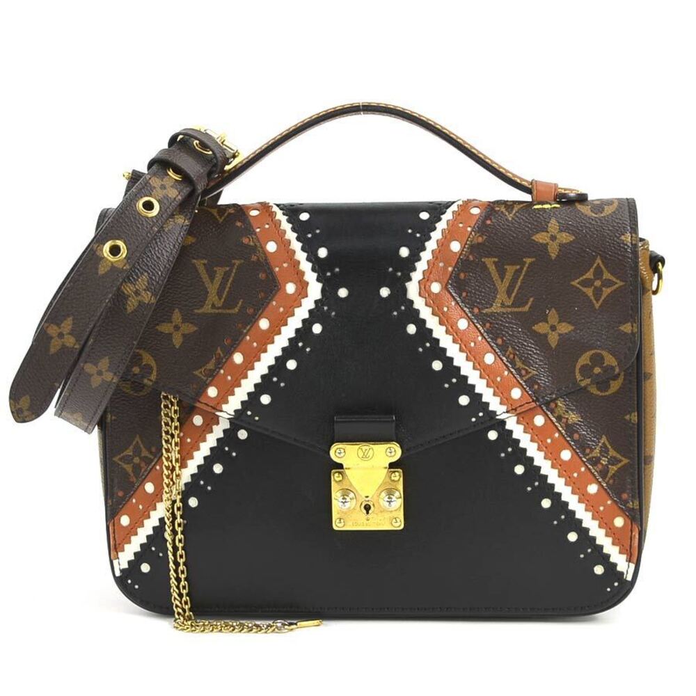 Louis Vuitton 2way Handbag Crossbody Monogram Pochette Metis Canvas Leather